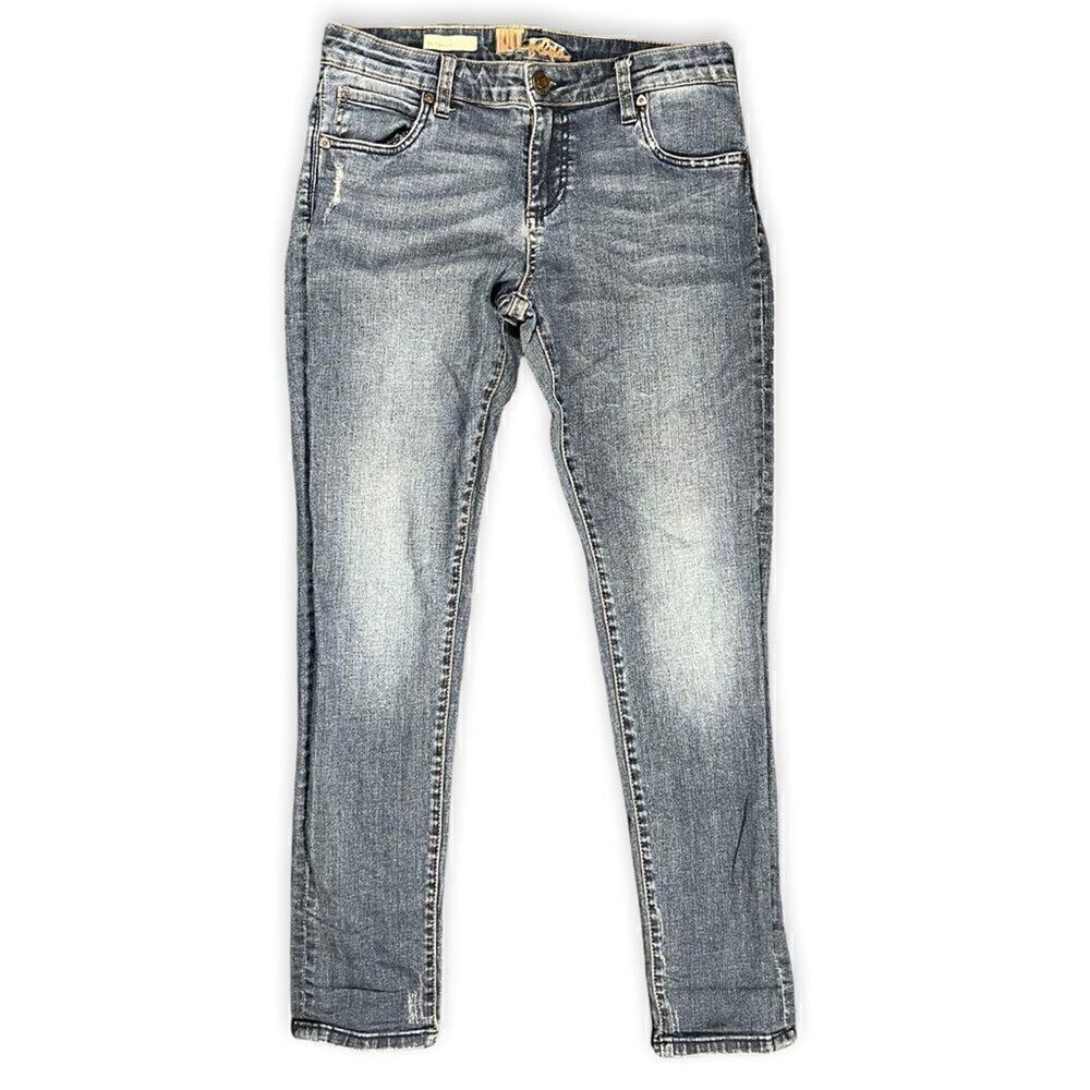 Kut From The Kloth Katy Boyfriend Skinny Distressed Blue Jeans Womens 4
